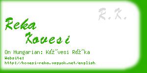 reka kovesi business card